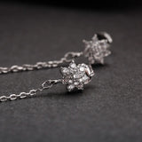 925 Silver Moon Zircon Earrings for Women
