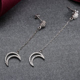 925 Silver Moon Zircon Earrings for Women