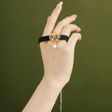 925 Silver Yellow Shell Plated Choker Rope Pearl Pendant Necklace