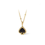 Sterling Silver Black/Red Heart Pendant Necklace for Women