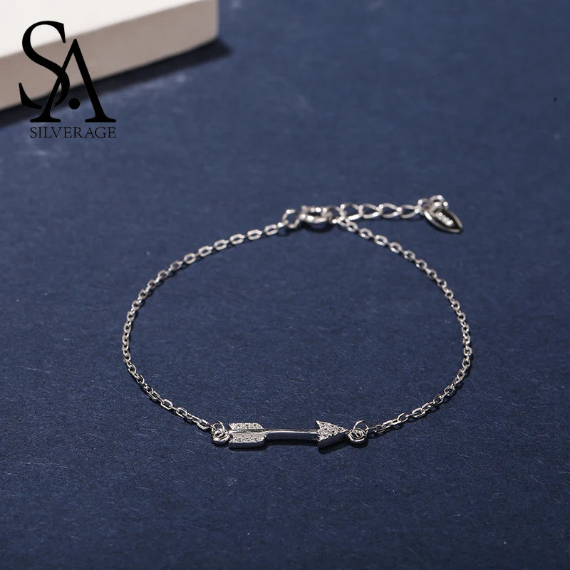 925 Silver Charm Bracelet Cupid Arrow Bangle