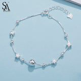 925 Silver Star Ball Chain Bracelet for Women