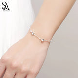 925 Silver Star Ball Chain Bracelet for Women