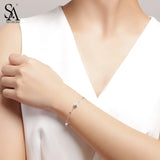 925 Silver Star Ball Chain Bracelet for Women