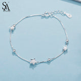 925 Silver Star Ball Chain Bracelet for Women