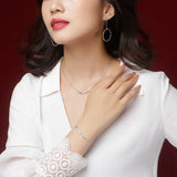 925 Silver Circle Hoop Earrings with Zirconia for Woman