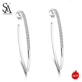 925 Silver Circle Hoop Earrings Big Women Earring