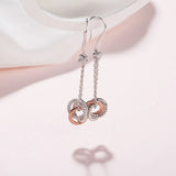 925 Silver Drop Earrings Long Women Brincos Rose