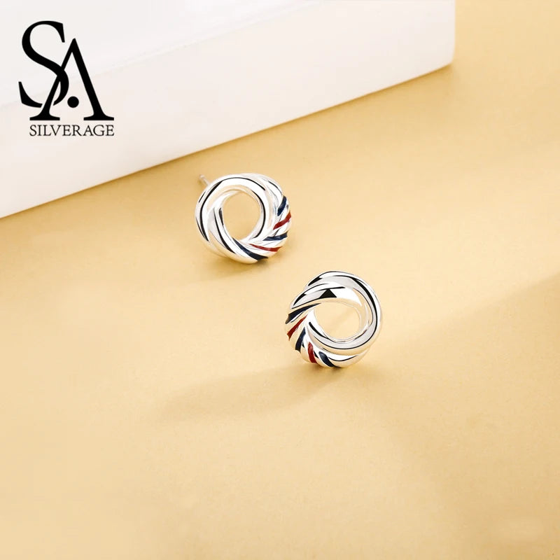 925 Silver Europa Stud Earrings Women's Fine Jewelry