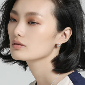 925 Silver Europa Stud Earrings Women's Fine Jewelry