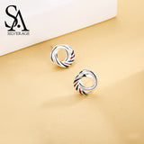 925 Silver Europa Stud Earrings Women's Fine Jewelry