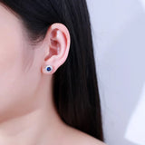 925 Sterling Silver Gemstone Stud Earrings for Women Three Colors