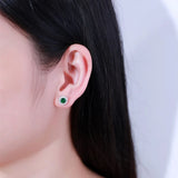 925 Sterling Silver Gemstone Stud Earrings for Women Three Colors