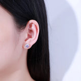 925 Sterling Silver Gemstone Stud Earrings for Women Three Colors