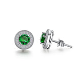 925 Sterling Silver Gemstone Stud Earrings for Women Three Colors