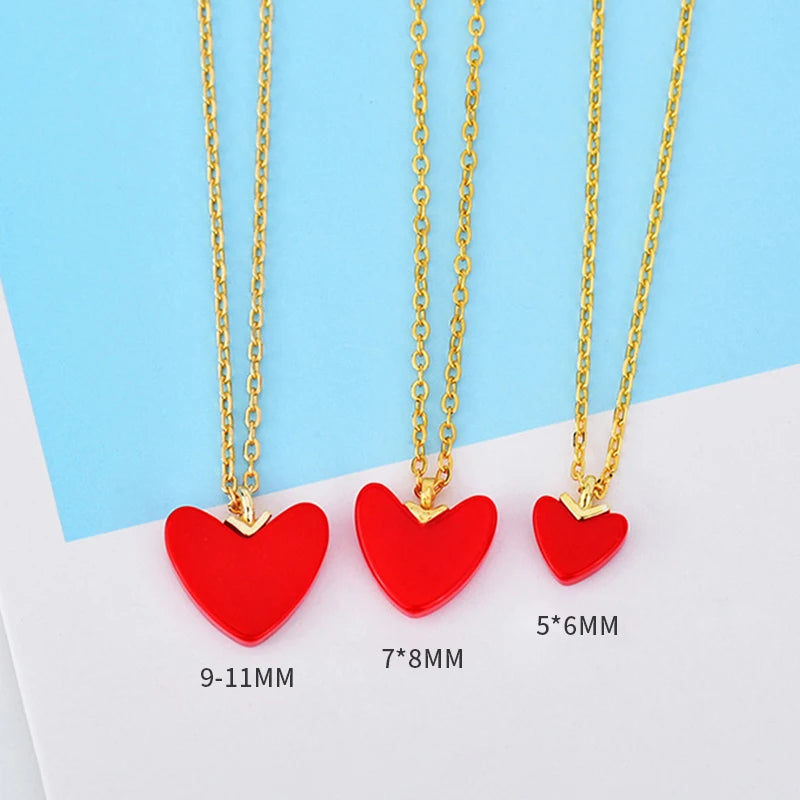 925 Sterling Silver Red Heart Choker Necklace for Women