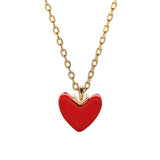 925 Sterling Silver Red Heart Choker Necklace for Women