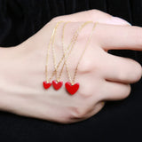 925 Sterling Silver Red Heart Choker Necklace for Women
