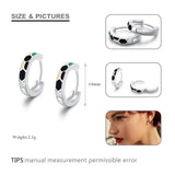 925 Silver Three-Color Square Hoop Earrings for Women