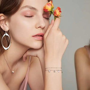 925 Silver Twisted Hoop Earrings Oval Dangle Drop For Women