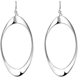 925 Silver Twisted Hoop Earrings Oval Dangle Drop For Women