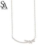 925 Silver Bow Necklace for Women