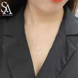 925 Silver Necklace Student Clavicle Chain Female Stars Women