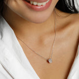 925 Silver Circle Pendant Necklace with Pearl CZ Chain