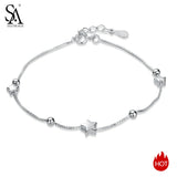 925 Silver Star Ball Charm Bracelet for Women