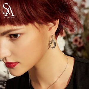 925 Silver Tree of Life Drop Earrings for Women
