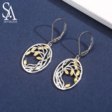 925 Silver Tree of Life Drop Earrings for Women