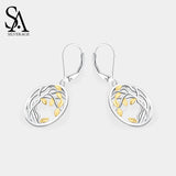 925 Silver Tree of Life Drop Earrings for Women