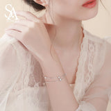 925 Silver Two-layer Star Bracelet Women Link Adjustable