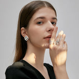 925 Sterling Silver Vintage Big Women Earrings