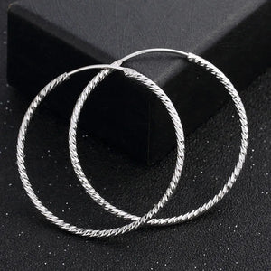 S925 Sterling Silver Earrings Women Large Hoops Hot