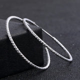 S925 Sterling Silver Earrings Women Large Hoops Hot