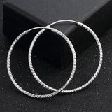 S925 Sterling Silver Earrings Women Large Hoops Hot