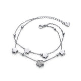 925 Silver Star Bangles for Women Rhinestone Love Gift to Girlfriend
