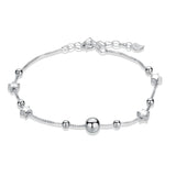925 Silver Star Bangles for Women Rhinestone Love Gift to Girlfriend