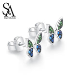 Butterfly Sterling Earrings Silver 925 Woman Original Tide Female Small