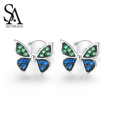 Butterfly Sterling Earrings Silver 925 Woman Original Tide Female Small