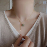 S925 Sterling Silver Hetian Jade Bead Chain Necklace