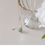 S925 Sterling Silver Hetian Jade Bead Chain Necklace