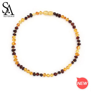 Children Multicolor Amber Pendant Necklace Baby Gift