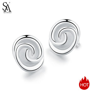 925 Sterling Silver Rose Stud Earrings for Women