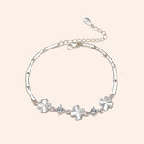 925 Silver Bamboo Chain Bracelet Women's Hand Jewelry