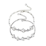 925 Silver Bamboo Chain Bracelet Women's Hand Jewelry