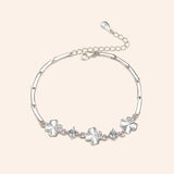 925 Silver Bamboo Chain Bracelet Women's Hand Jewelry
