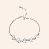 925 Silver Bamboo Chain Bracelet Women's Hand Jewelry