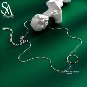 Slim Folding Silver Necklace S925 Sterling Silver